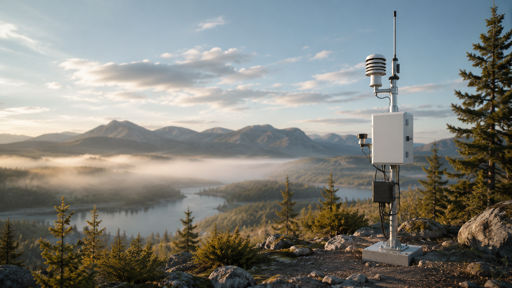 Illustration of enclosed micro-wind at a remote environmental research station